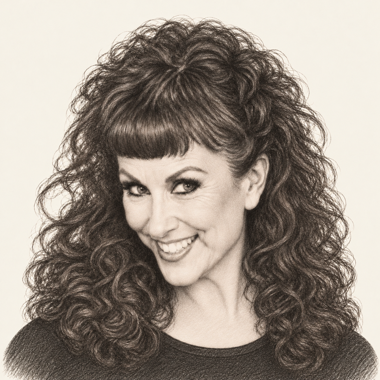 Pencil headshot of Annie Sprinkle