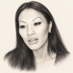 Graphite illustration of Asa Akira