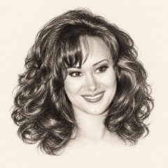 Pencil portrait of Asia Carrera