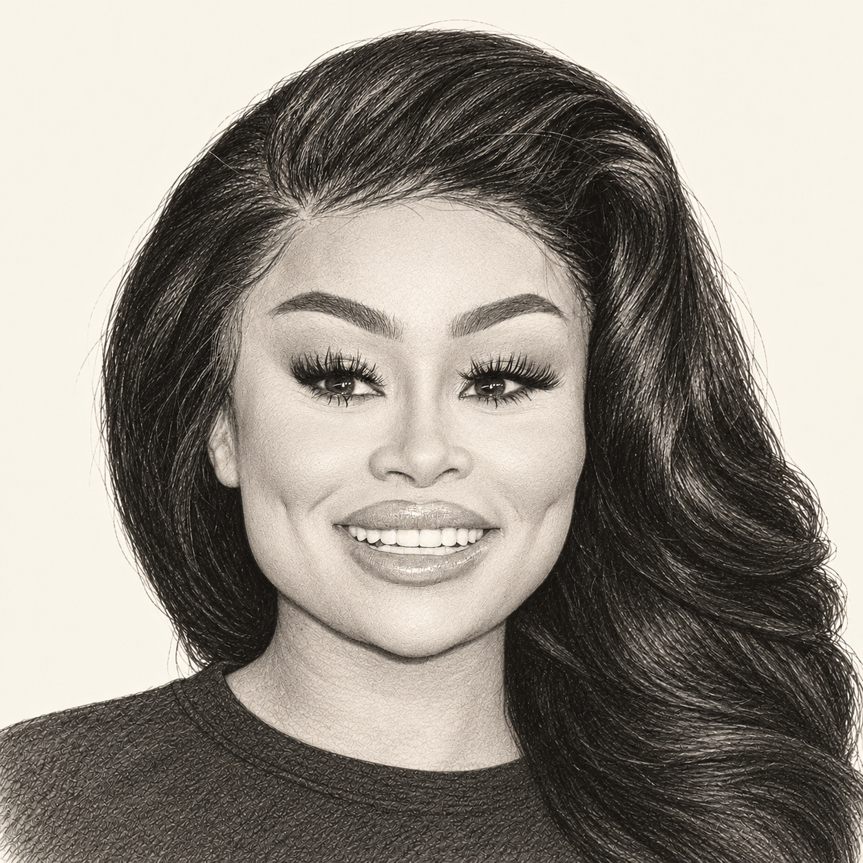 Pencil illustration of Blac Chyna