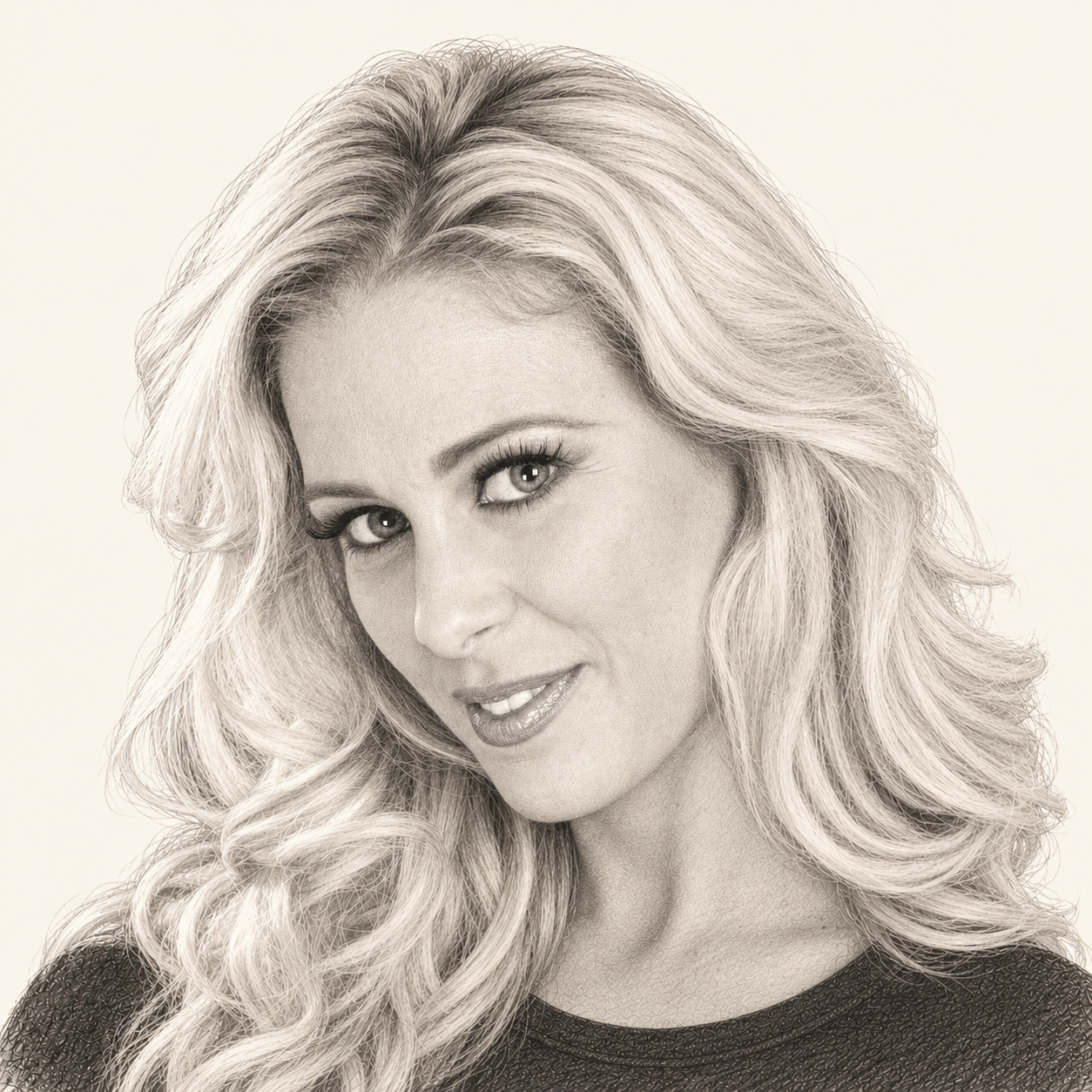 Pencil illustration of Cherie DeVille