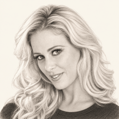 Pencil illustration of Cherie DeVille