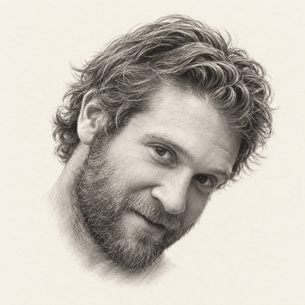 Pencil portrait of Colby Keller