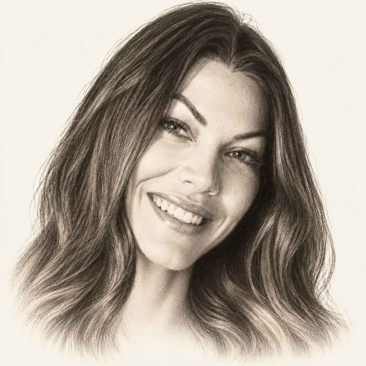 Pencil illustration of Coral Osborne