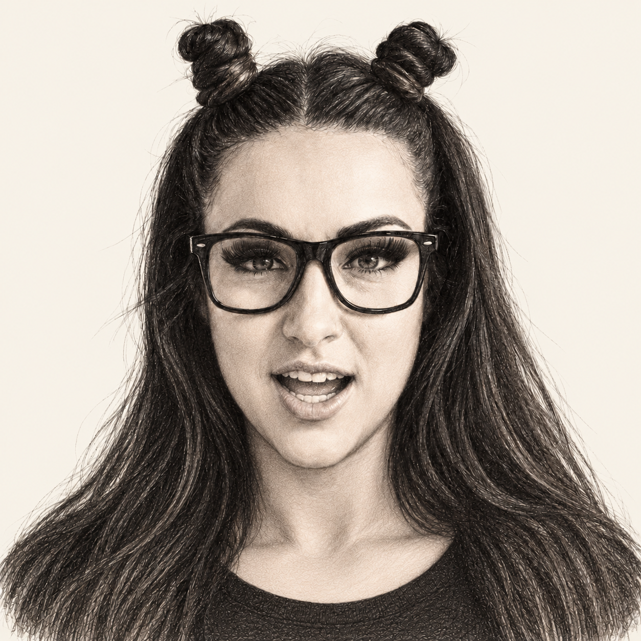 Pencil illustration of Courtney Tillia