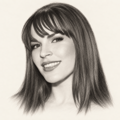 Graphite portrait of Dana DeArmond