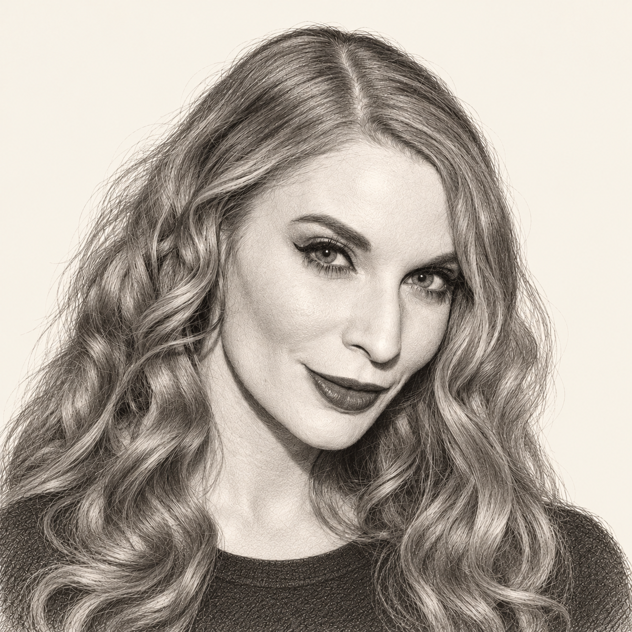 Pencil illustration of Ela Darling