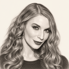 Pencil illustration of Ela Darling
