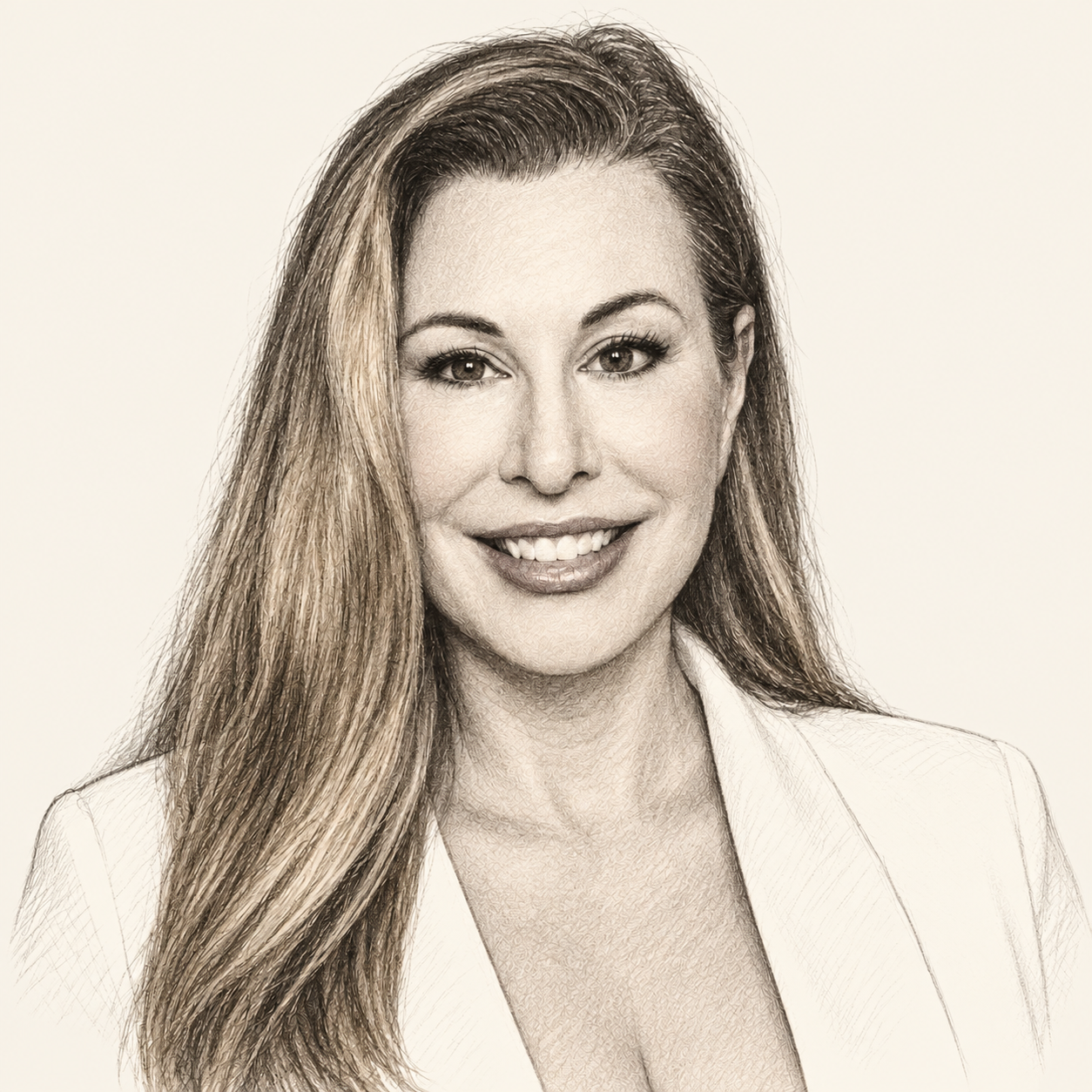 Pencil illustration of Elaina St. James