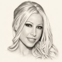Graphite portrait of Gina Lynn