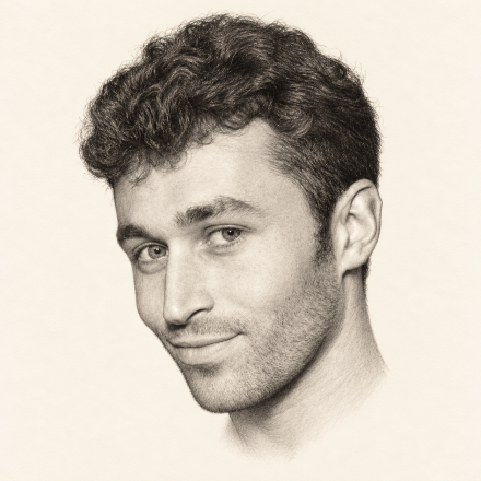 Pencil portrait of James Deen