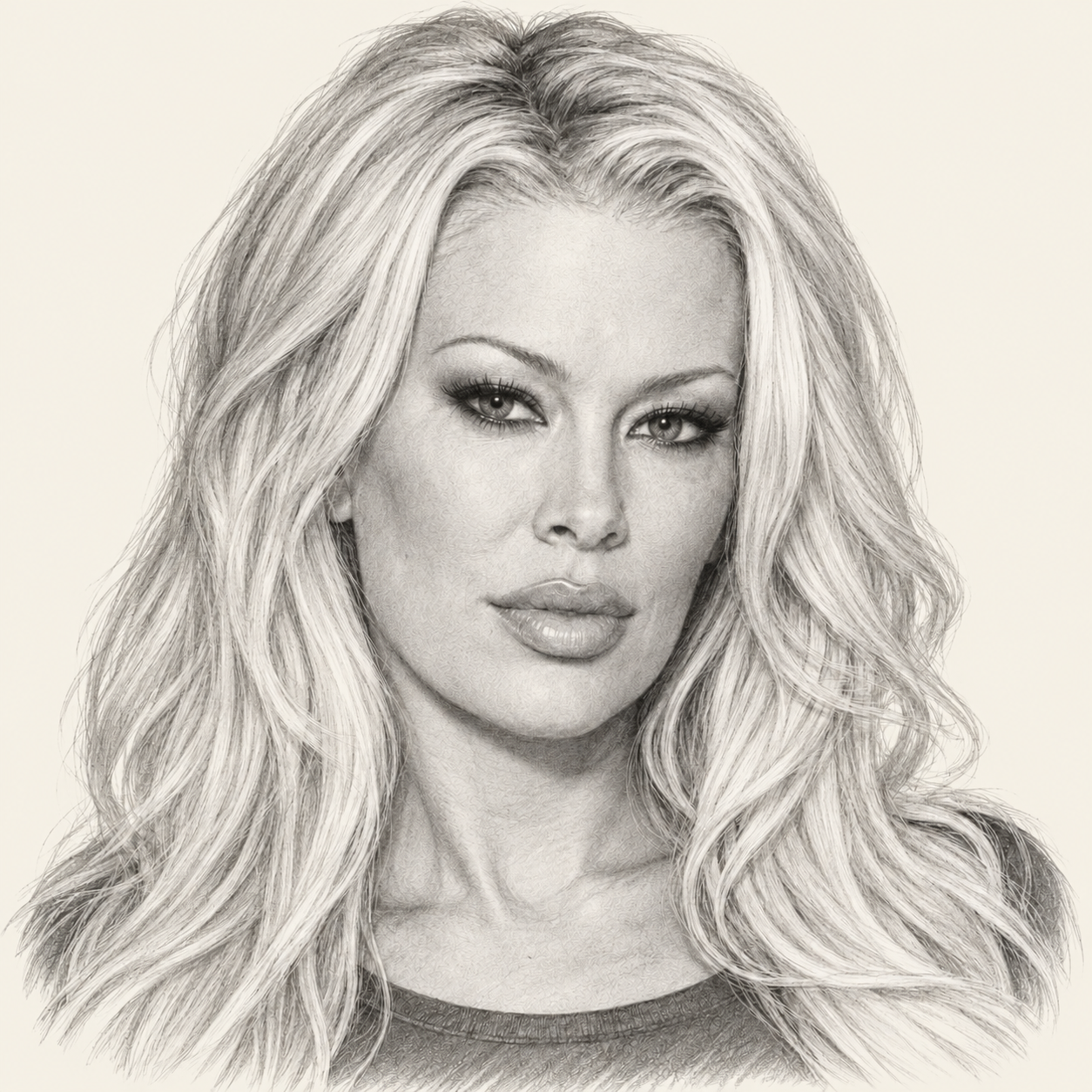Graphite illustration of Jenna Jameson