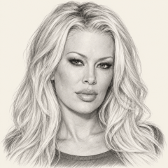 Graphite illustration of Jenna Jameson