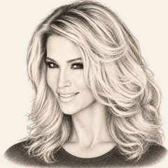 Pencil illustration of Jessica Drake