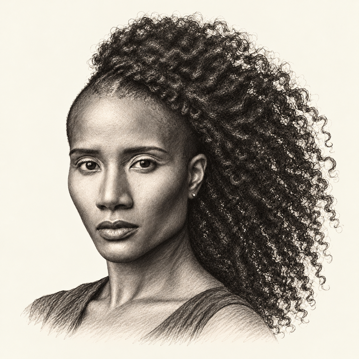 Pencil illustration of Jet Setting Jasmine