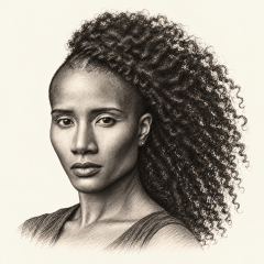 Pencil illustration of Jet Setting Jasmine