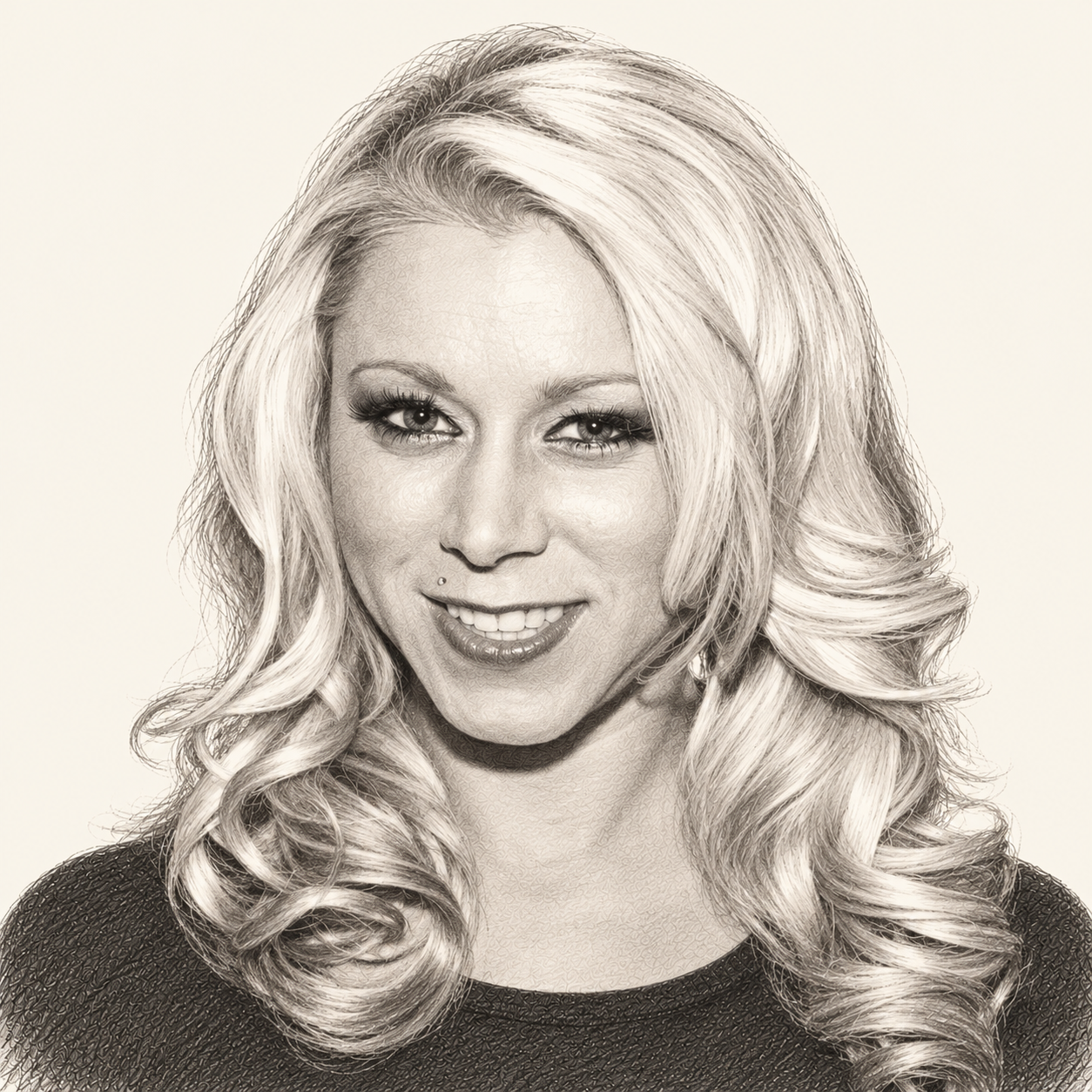 Pencil illustration of Katie Morgan