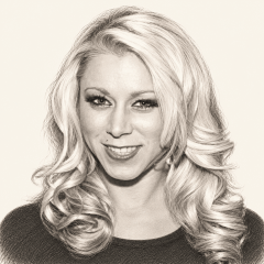 Pencil illustration of Katie Morgan