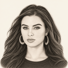 Pencil headshot of Lana Rhoades