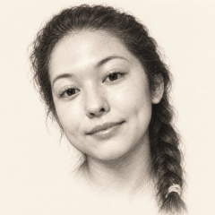 Pencil illustration of Lauren Kwei