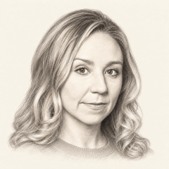 Pencil illustration of Melissa Petro