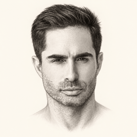 Graphite portrait of Michael Lucas