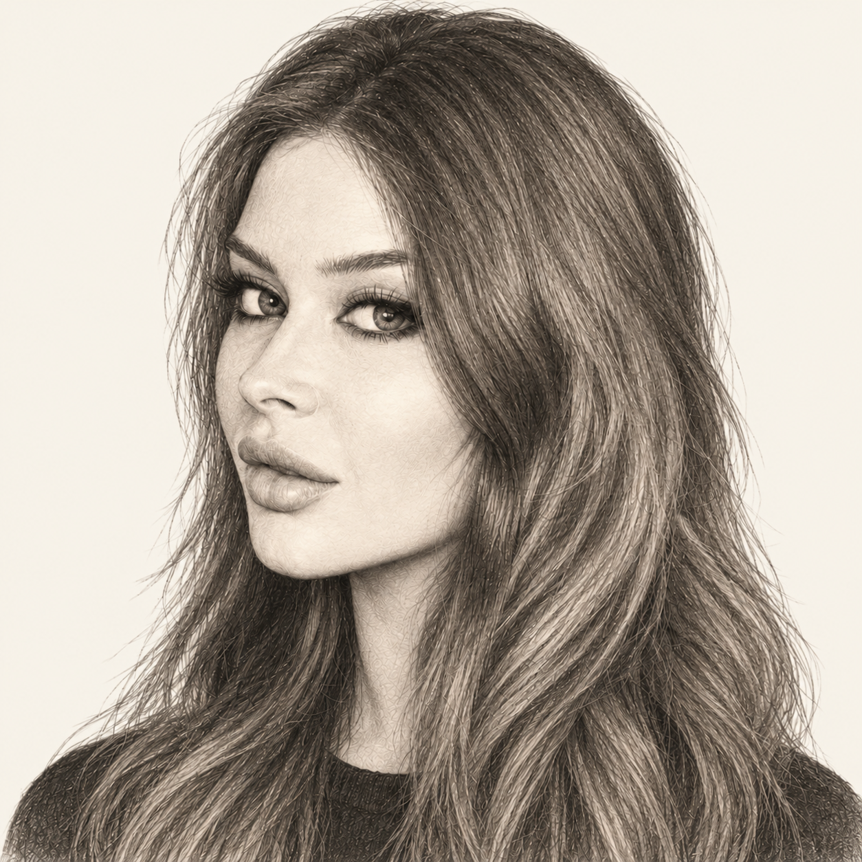Pencil illustration of Rebecca (Renee) Olstead