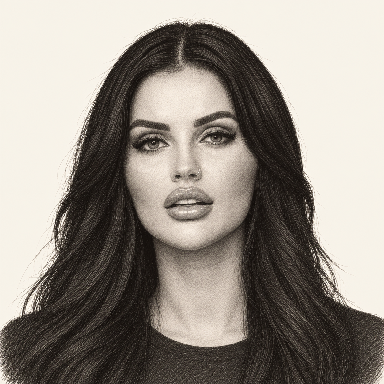 Pencil illustration of Renee Gracie