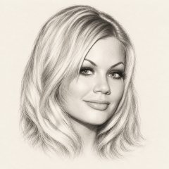 Pencil portrait of Riley Steele