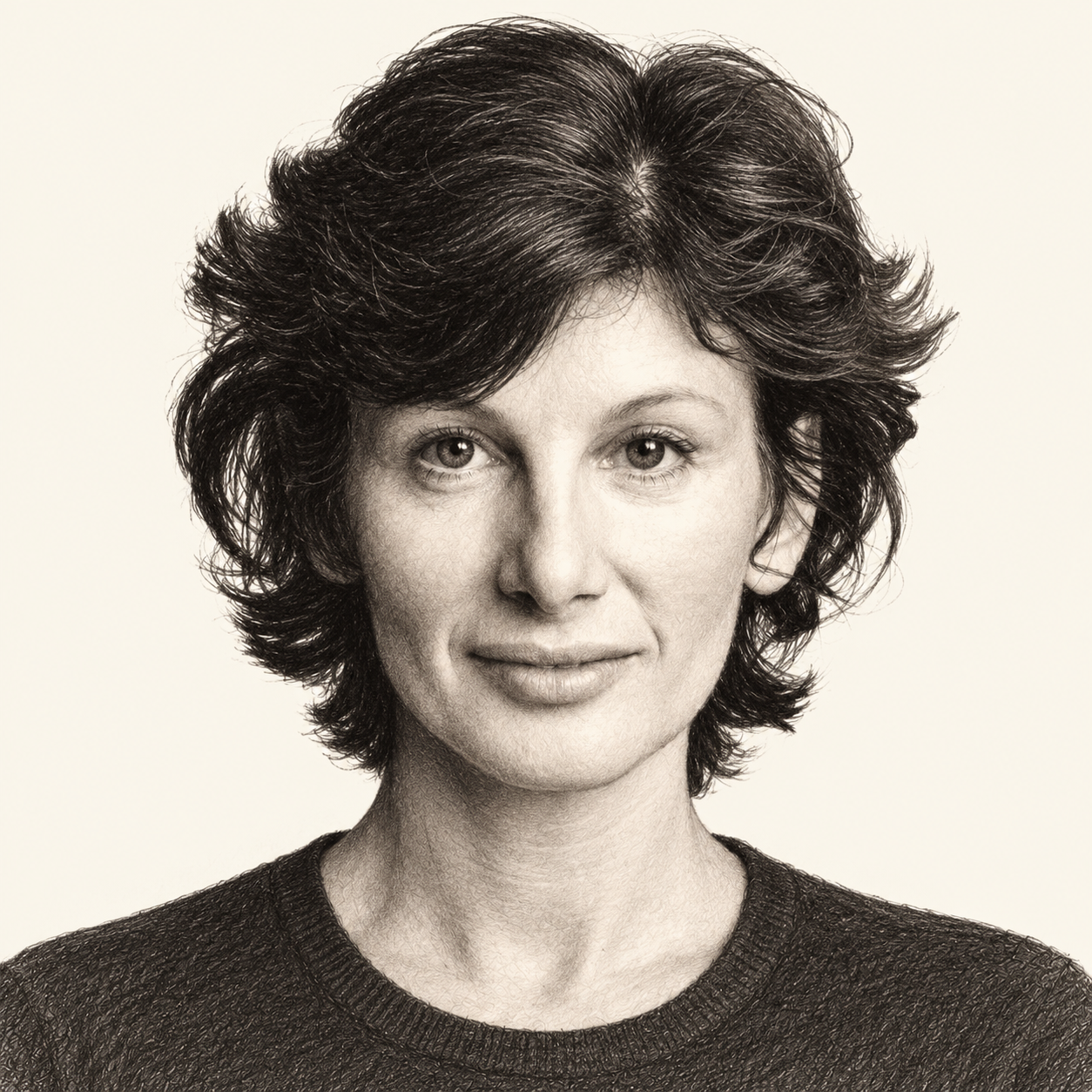 Pencil illustration of Sharon Mitchell