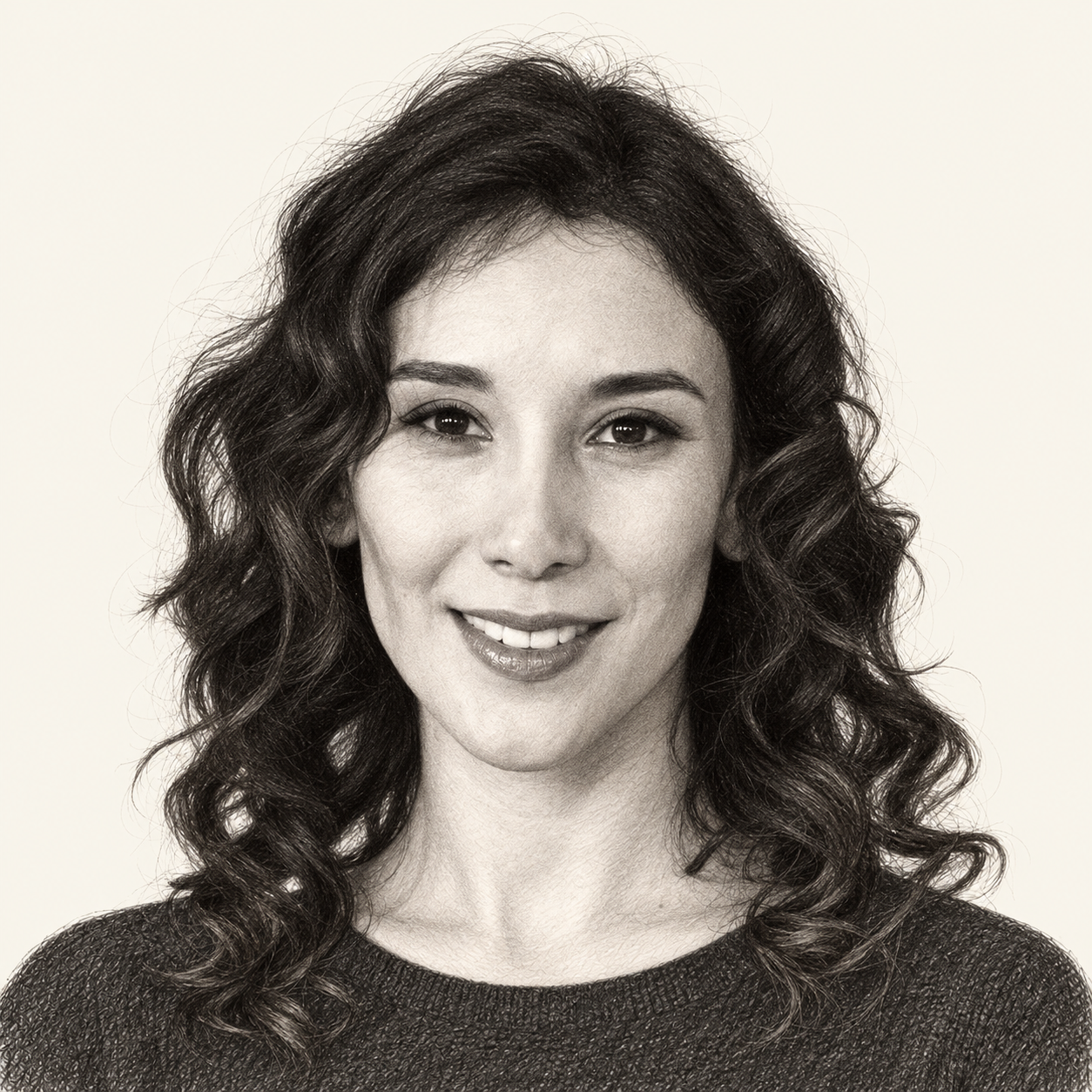 Pencil illustration of Sibel Kekilli
