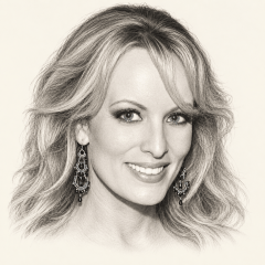 Graphite portrait of Stormy Daniels