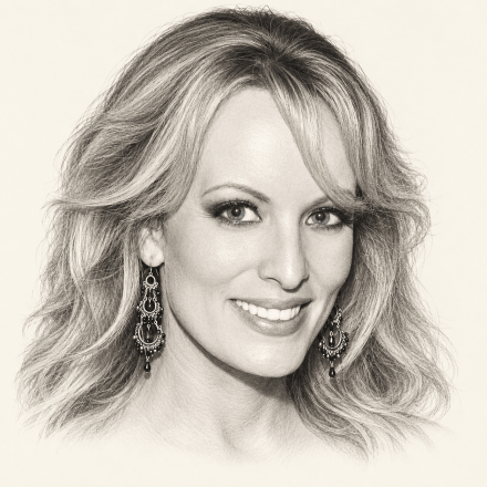 Graphite portrait of Stormy Daniels