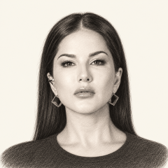 Pencil illustration of Sunny Leone
