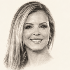 Pencil illustration of Sweet Vickie