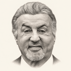 Graphite portrait of Sylvester Stallone