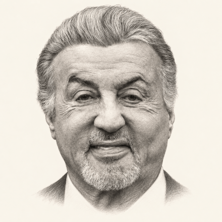 Graphite portrait of Sylvester Stallone